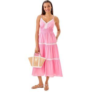 Lilly Pulitzer Zanna Cotton Midi Dress in Conch Shell Pink NWT - Size 6